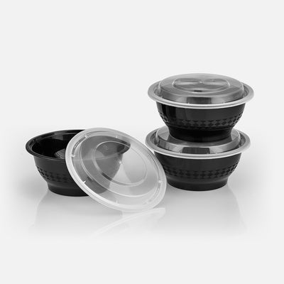 24 oz Premium 6" Bowl Combo (Black) - 150/Case