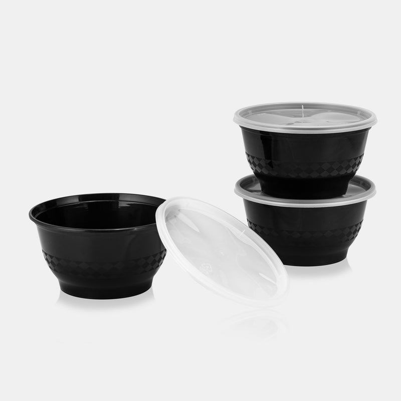 36 oz Premium 7" Bowl Combo (Black) - 150/Case