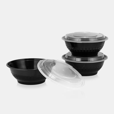 48 oz Premium 8" Bowl Combo (Black) - 150/Case