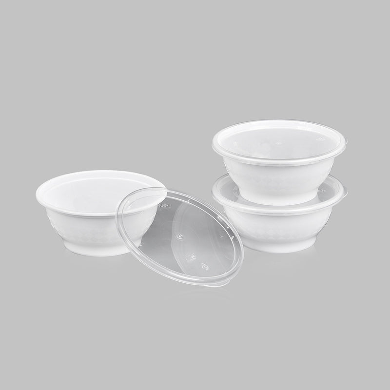 8 oz Premium 4" Bowl Combo (White) - 25/Case