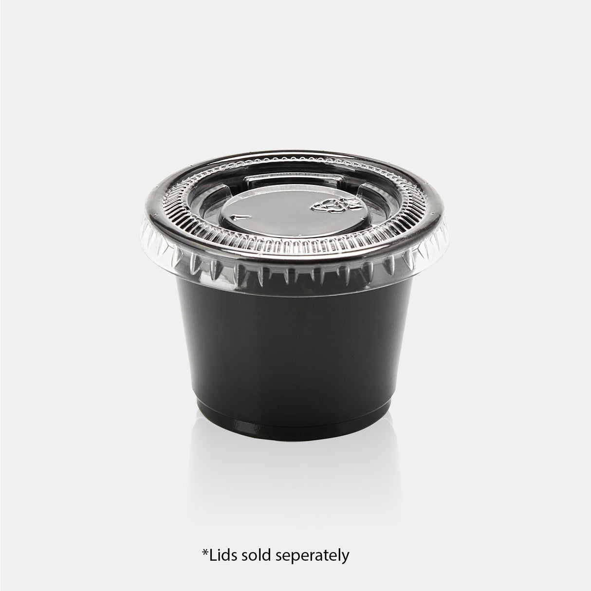 Black Plastic Portion Cup (1 oz) - 2500/case