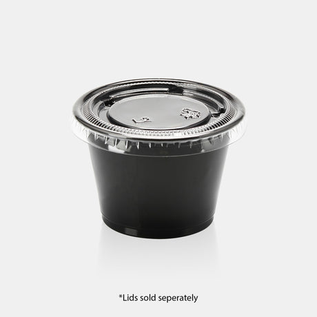 ezSelect Black Plastic Portion Cup (2.5 oz) - 2500/case