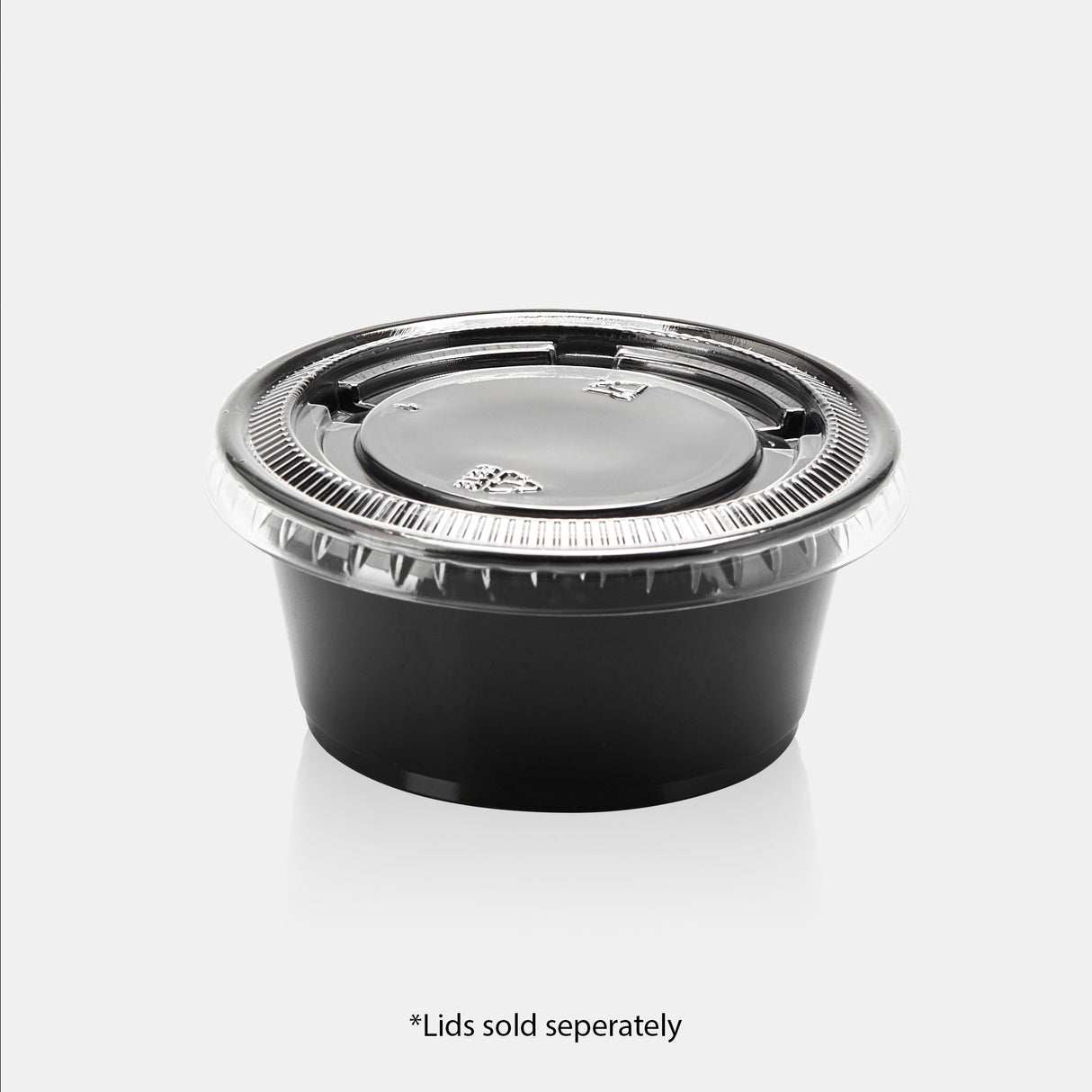 Black Plastic Portion Cup (3.25 oz) - 2500/case