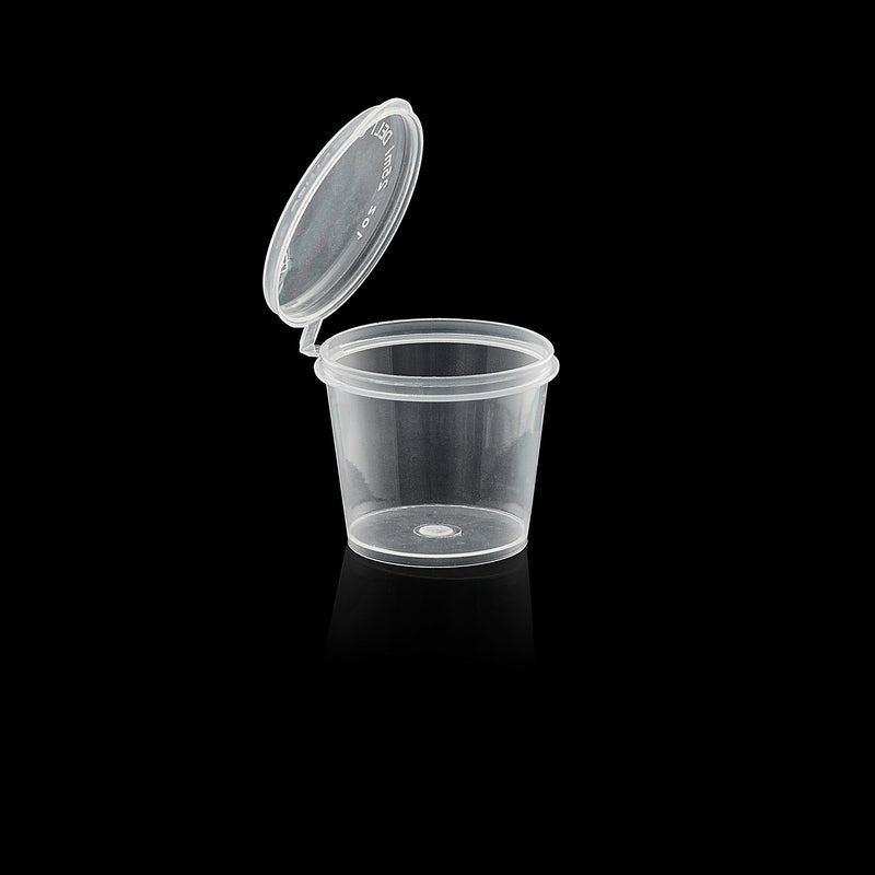 1 oz Hinged PP Portion (Clear) - 2000/Case