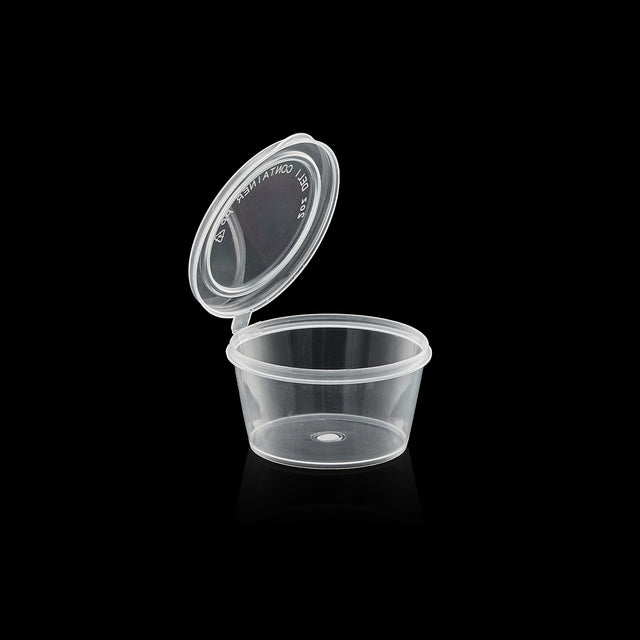 ezSelect Portion Cup with Hinged Lid (2 oz, Clear) - 2000/case - ReztaurantDirect 