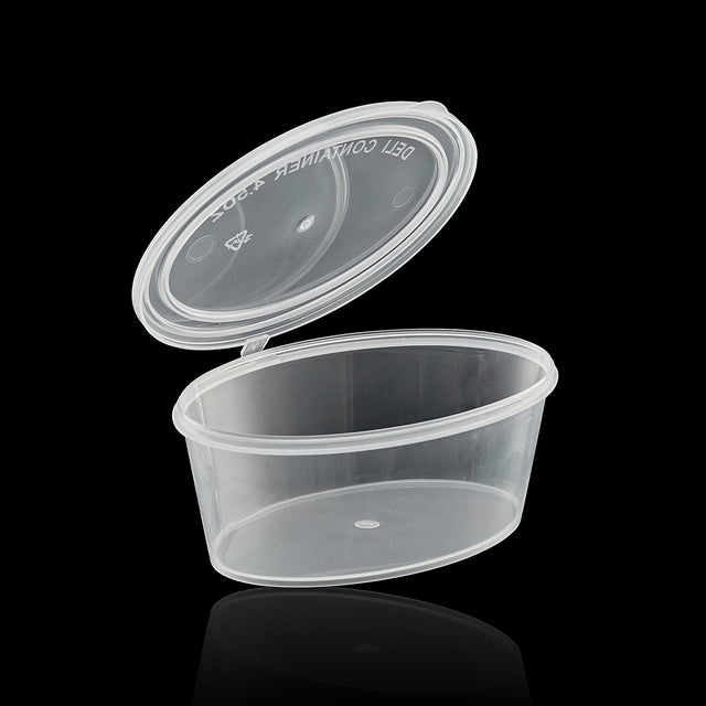 ezSelect Portion Cup with Hinged Lid (4.5 oz, Clear) - 1000/case - ReztaurantDirect 