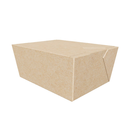 #4 112 oz PE Coated Folding Food Box (Kraft) - 160/Case