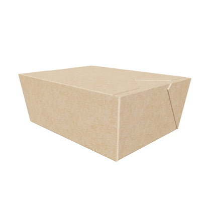 #8 45 oz PE Coated Folding Food Box (Kraft) - 300/Case