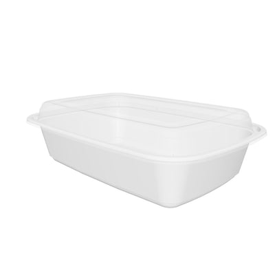 38 oz Premium 8" x 6" Oblong Microwaveable Combo (White) - 25/Case