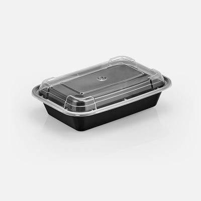 16 oz Premium 7" x 5" Rectangular Microwavable Combo (Black) - 150/Case