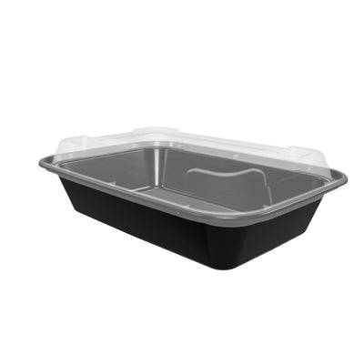 16 oz Premium 7" x 5" Rectangular Microwavable Combo (Black) - 150/Case