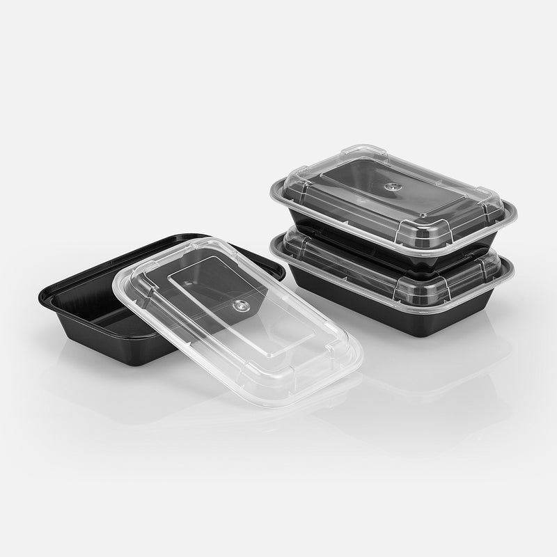 16 oz Premium 7" x 5" Rectangular Microwavable Combo (Black) - 150/Case