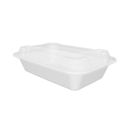 16 oz Premium 7" x 5" Rectangular Microwavable Combo (White) - 150/Case