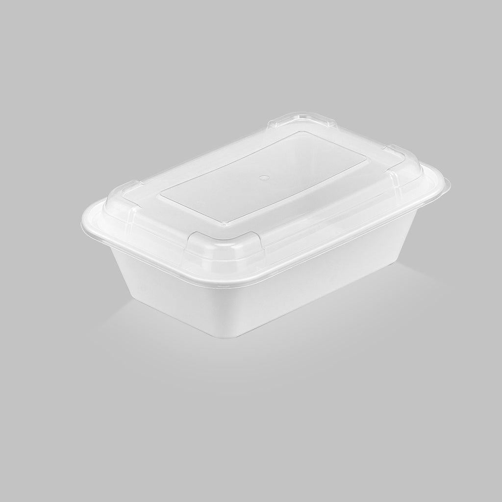 Choice 24 oz. Black Rectangular Microwavable Heavy Weight Container with  Lid 8 x 5 1/4 x 2 - 150/Case