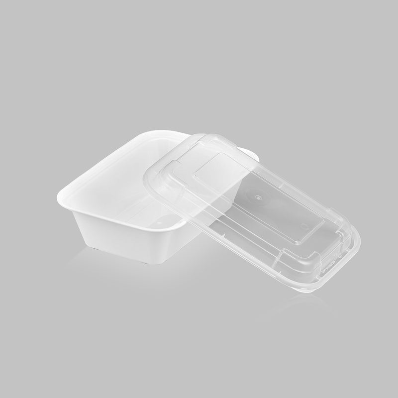 Choice 12 oz. Black 6 x 4 3/4 x 1 3/4 Rectangular Microwavable Heavy  Weight Container with Lid - 150/Case