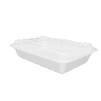 28 oz Premium 8" x 6" Rectangular Microwavable Combo (White) - 150/Case