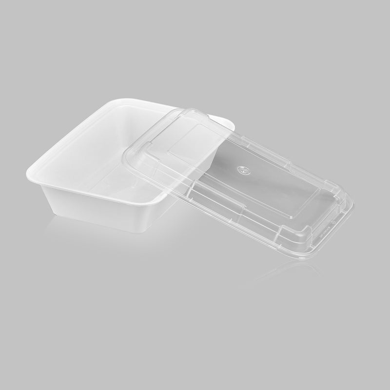 Choice 38 oz. Black Rectangular Microwavable Heavy Weight Container with  Lid 8 3/4 x 6 1/4 x 2 - 150/Case