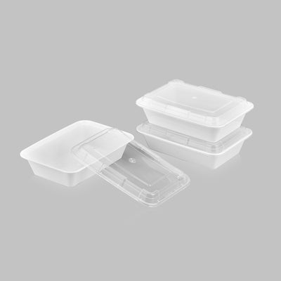 38 oz Premium 8" x 6" Rectangular Microwavable Combo (White) - 150/Case