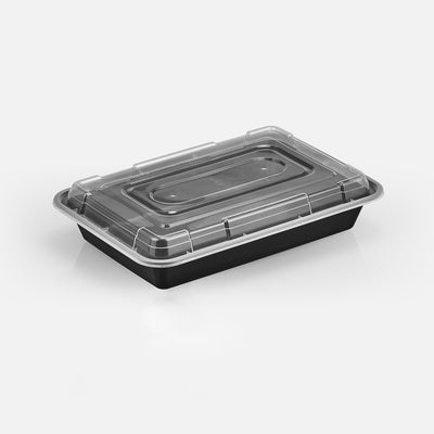 56 oz Premium 11" x 8" Rectangular Microwavable Combo (Black) - 150/Case