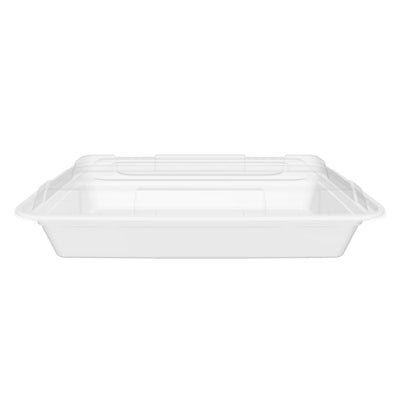 56 oz Premium 11" x 8" Rectangular Microwavable Combo (White) - 150/Case