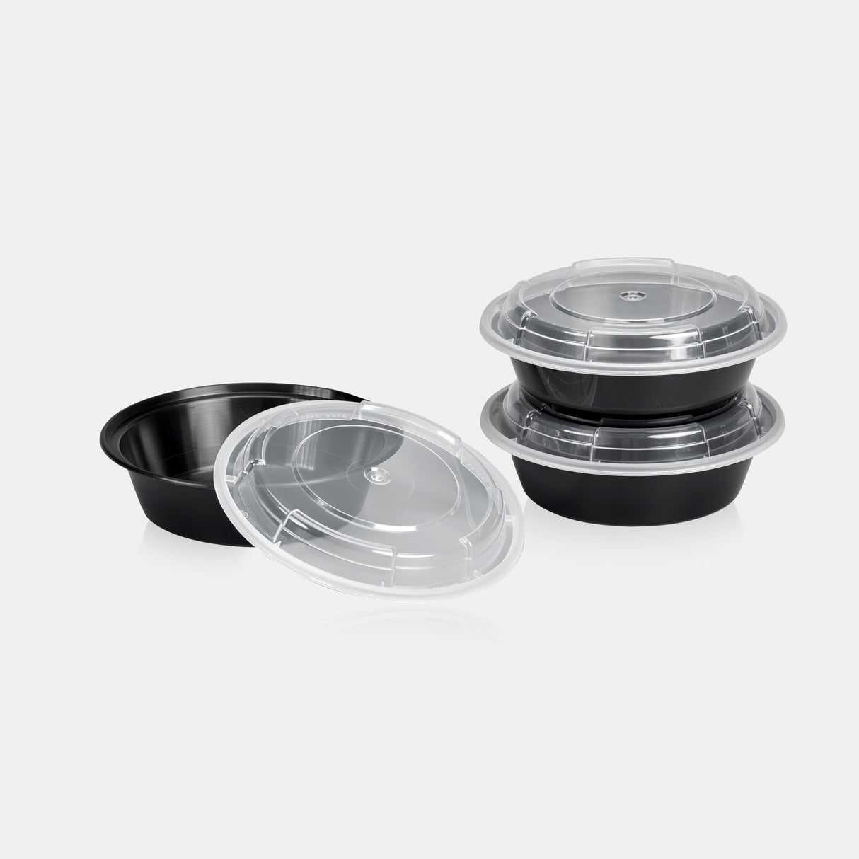 16 oz Premium 6" Round Combo (Black) - 25/Case - ReztaurantDirect 