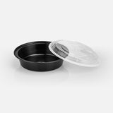 24 oz Premium 7" Round Combo (Black) - 25/Case - ReztaurantDirect 