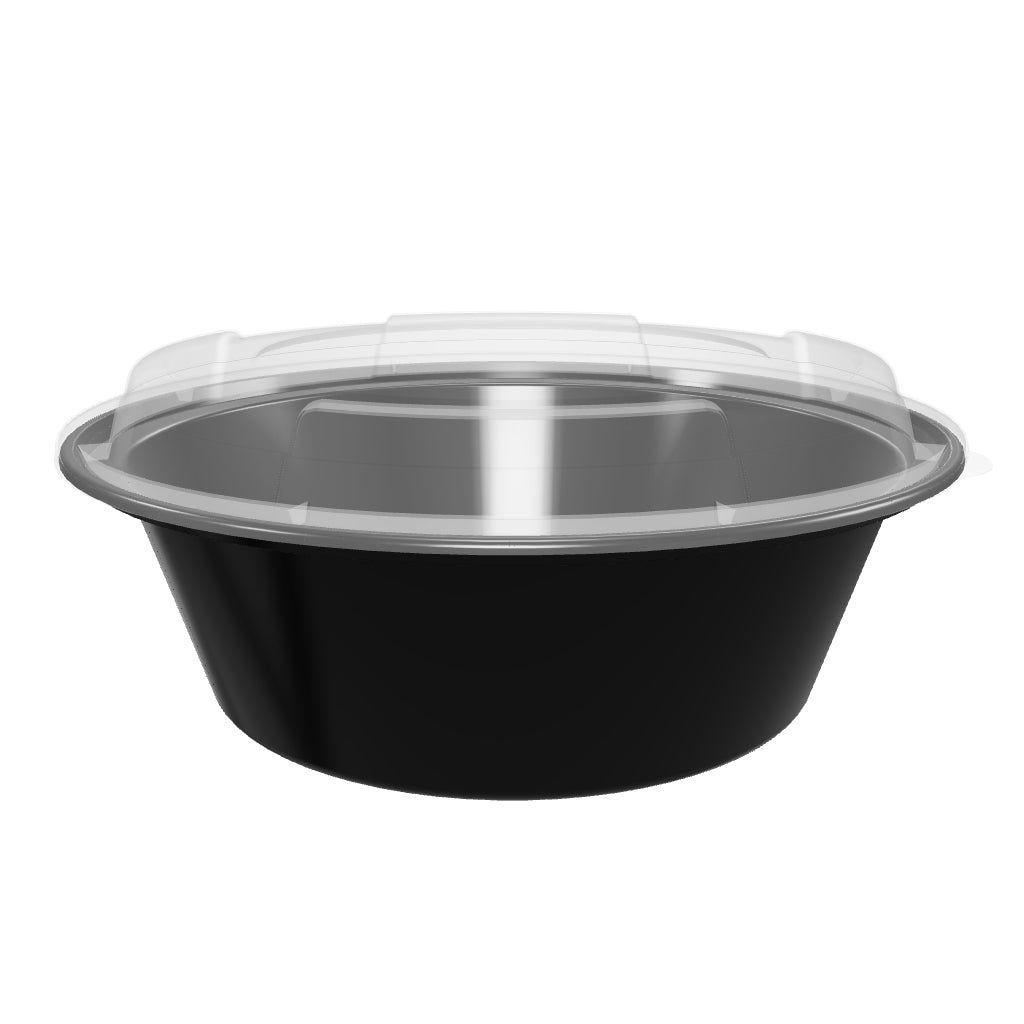 32 oz Premium 7" Round Combo (Black) - 25/Case