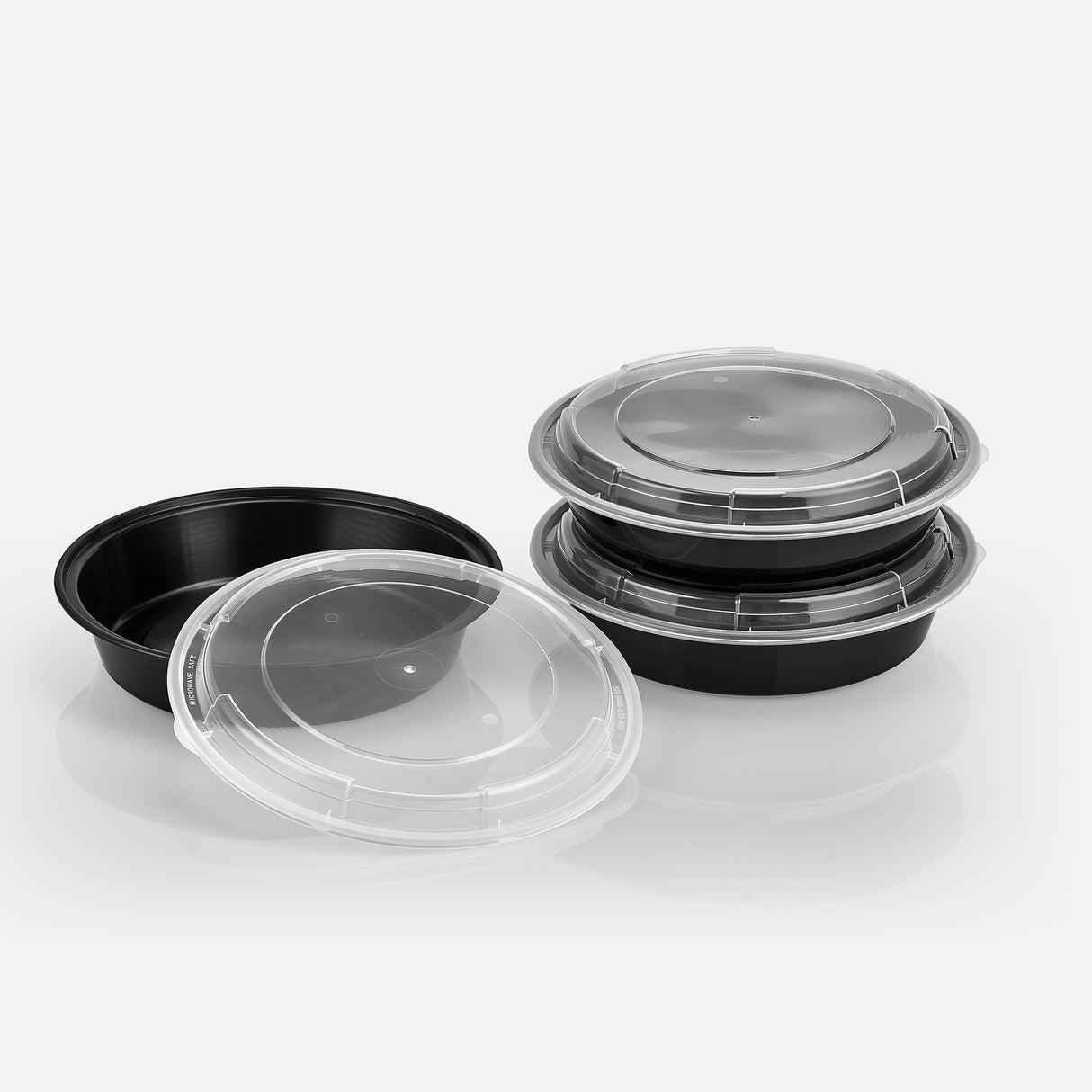 48 oz Premium 9" Round Combo (Black) - 25/Case - ReztaurantDirect 