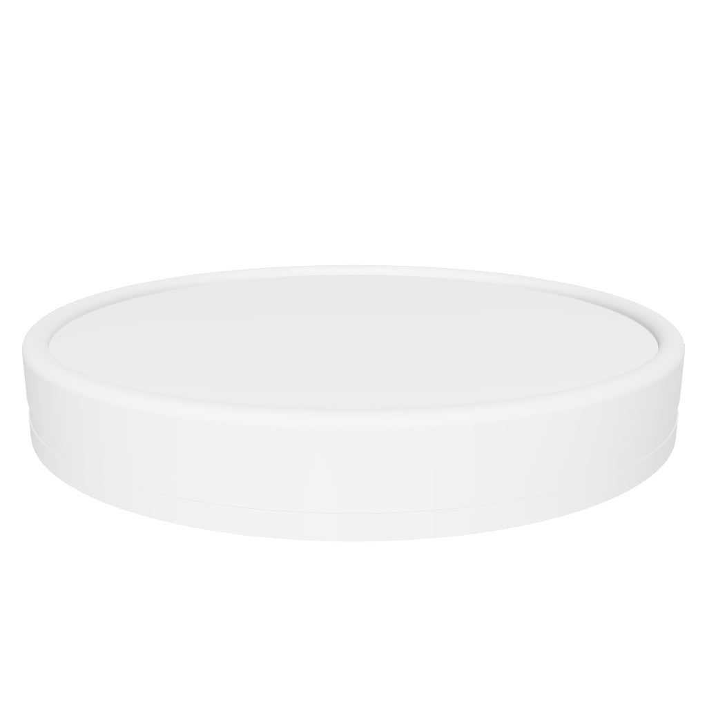 32 oz Double Coated PE Coated Paper Food Cup Paper Lid (White) - 500/Case