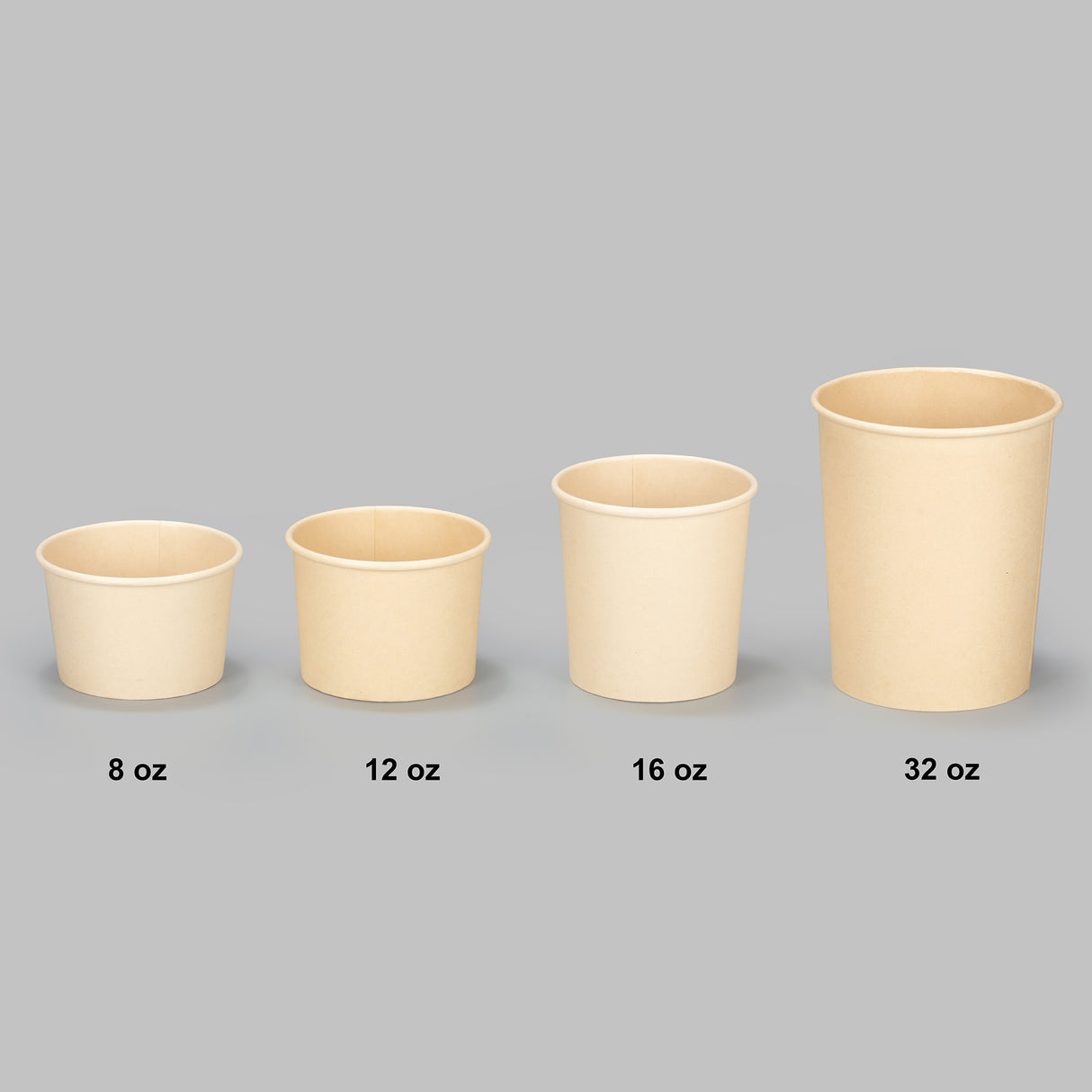 12 oz Double Coated PE Paper Food Cup (Bamboo) - 500/Case