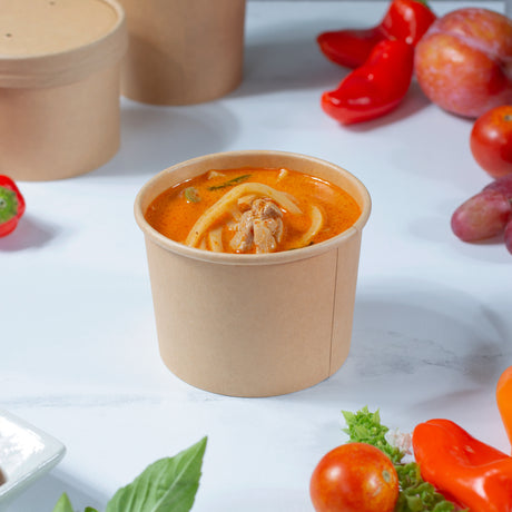 12 oz PE Coated Paper Food Cup (Kraft) - 500/Case