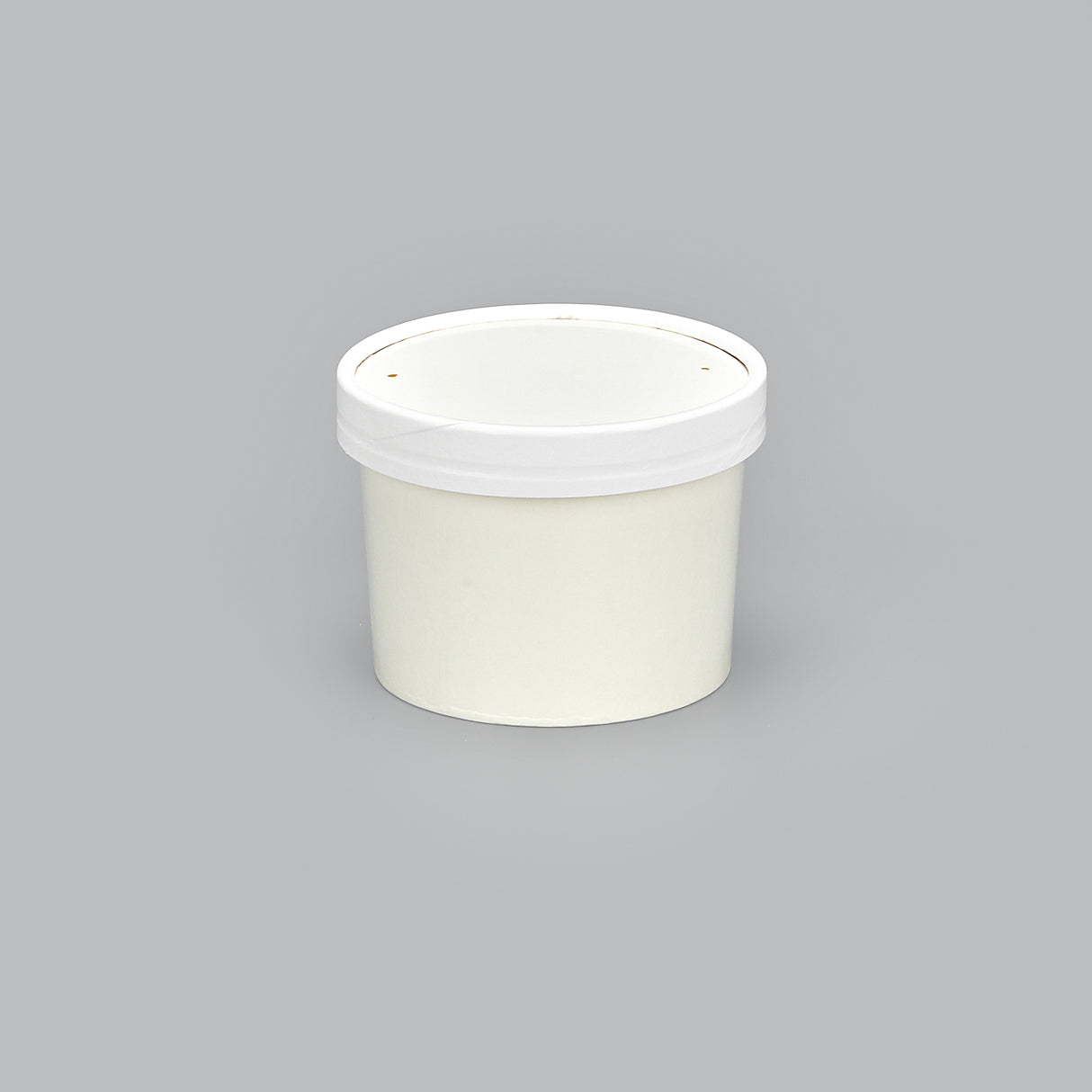 12 oz Double Coated PE Paper Food Cup w/ Paper Lid Combo (White) - 250/Case