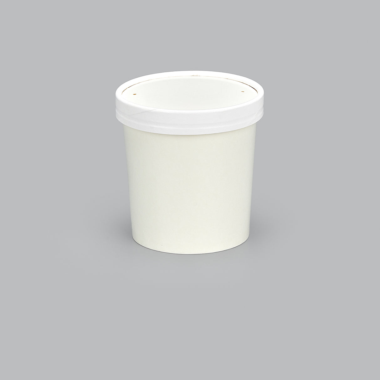 16 oz Double Coated PE Paper Food Cup w/ Paper Lid Combo (White) - 250/Case