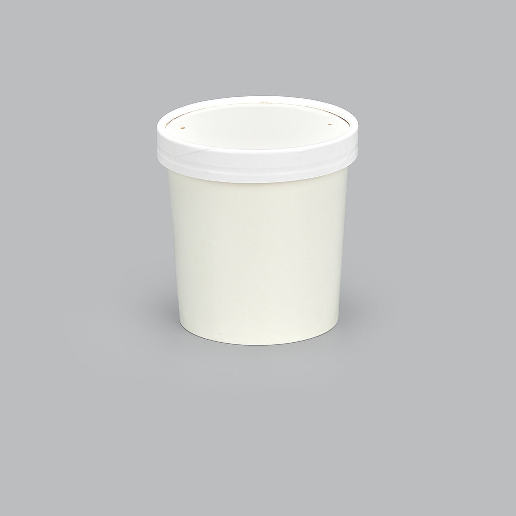 Choice 8 oz. White Double Poly-Coated Paper Food Cup with Vented Paper Lid  - 250/Case