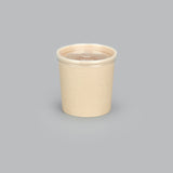 16 oz Double Coated PE Paper Food Cup w/ PP Lid Combo (Bamboo) - 250/Case