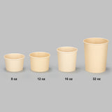 8 oz Double Coated PE Paper Food Cup (Bamboo) - 500/Case