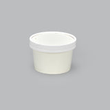 8 oz Double Coated PE Paper Food Cup w/ Paper Lid Combo (White) - 250/Case