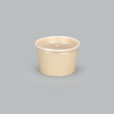 8 oz Double Coated PE Paper Food Cup w/ PP Lid Combo (Bamboo) - 250/Case