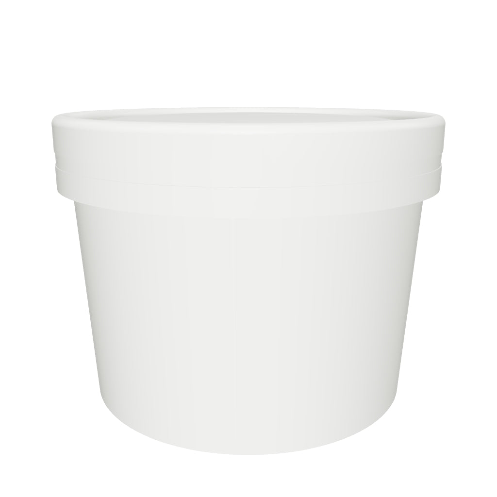 12 oz Double Coated PE Paper Food Cup w/ Paper Lid Combo (White) - 250/Case