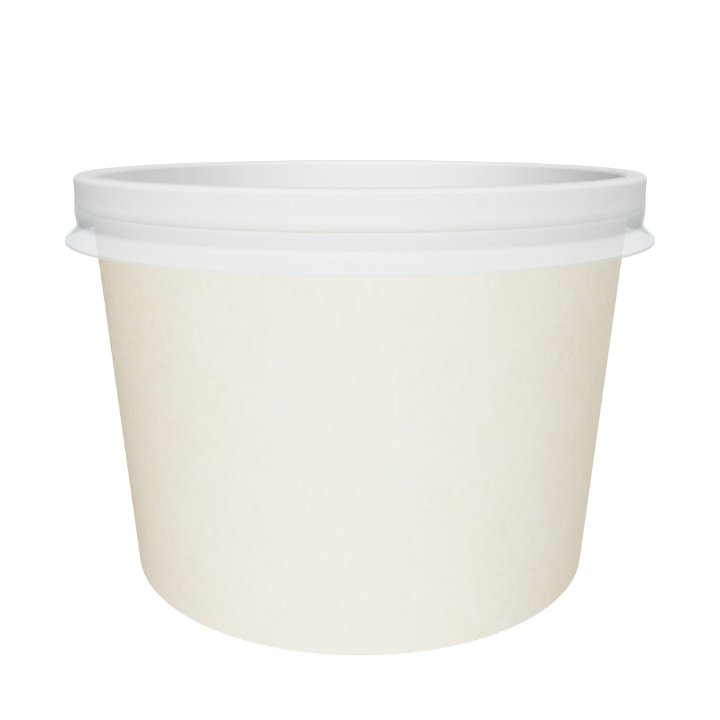 12 oz Double Coated PE Paper Food Cup w/ PP Lid Combo (Bamboo) - 250/Case