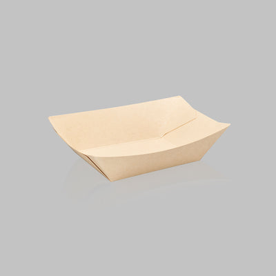 1 lb PE Coated Paper Food Tray (Bamboo) - 1000/Case