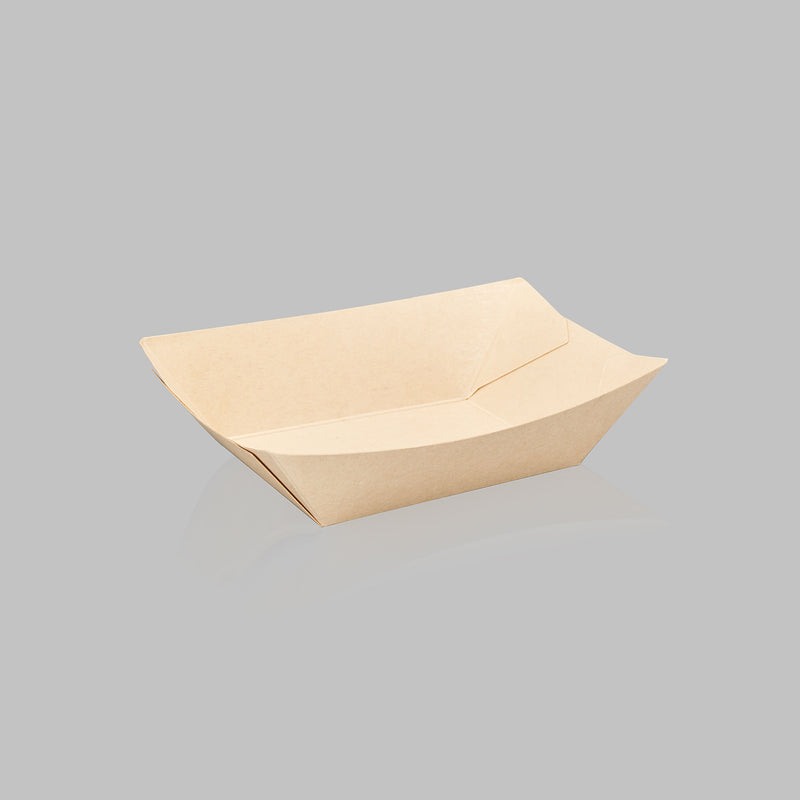 1 lb PE Coated Paper Food Tray (Bamboo) - 1000/Case