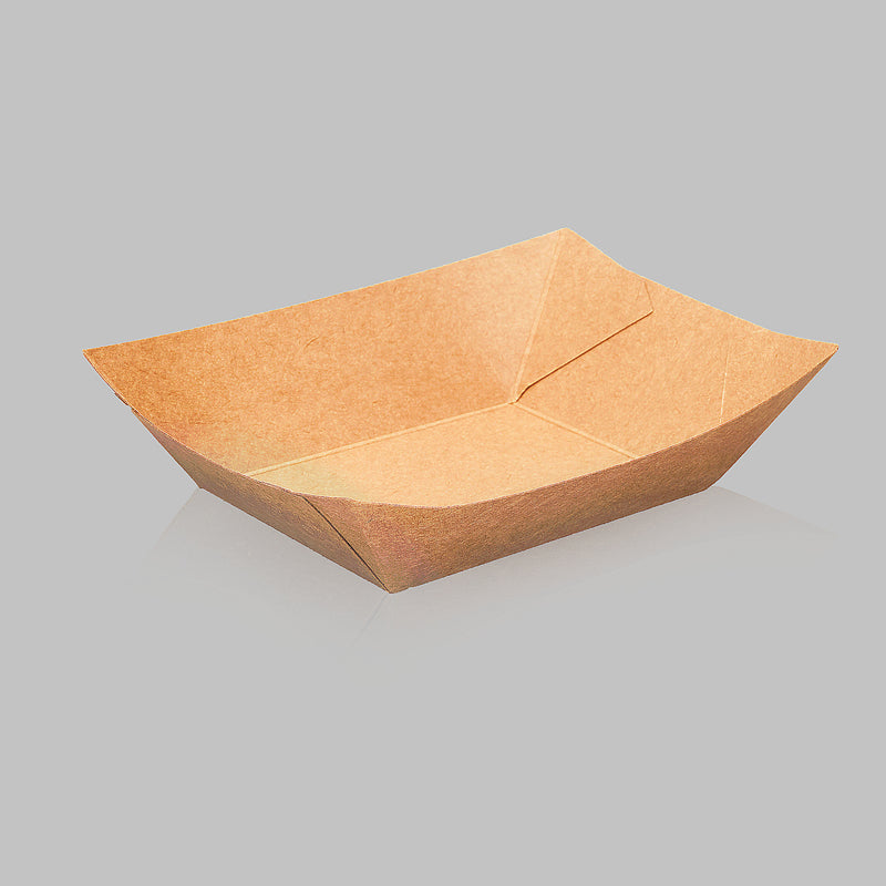 1 lb PE Coated Paper Food Tray (Kraft) - 1000/Case