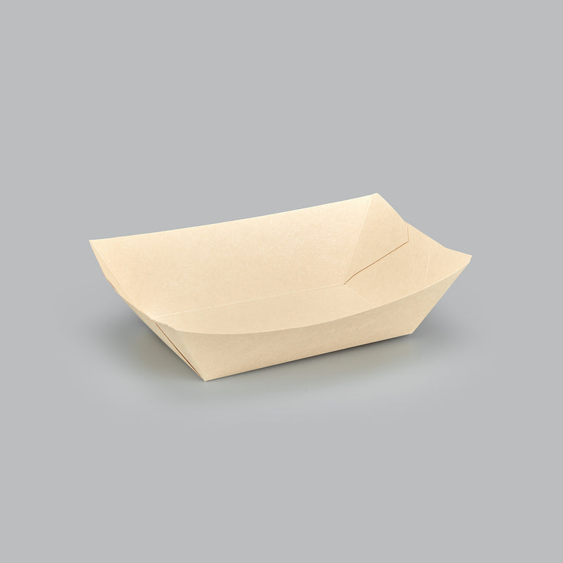 2 lbs PE Coated Paper Food Tray (Bamboo) - 500/Case