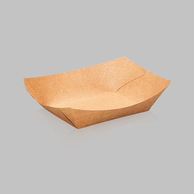 2 lbs PE Coated Paper Food Tray (Kraft) - 500/Case