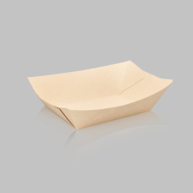 3 lbs PE Coated Paper Food Tray (Bamboo) - 500/Case