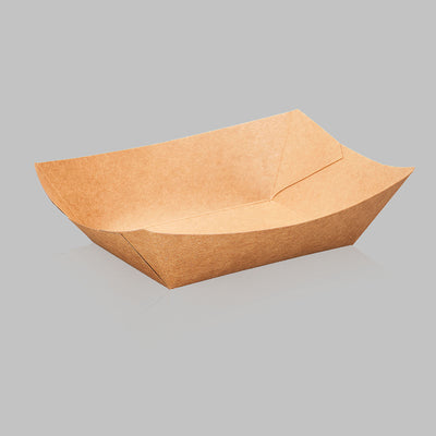 3 lbs PE Coated Paper Food Tray (Kraft) - 500/Case