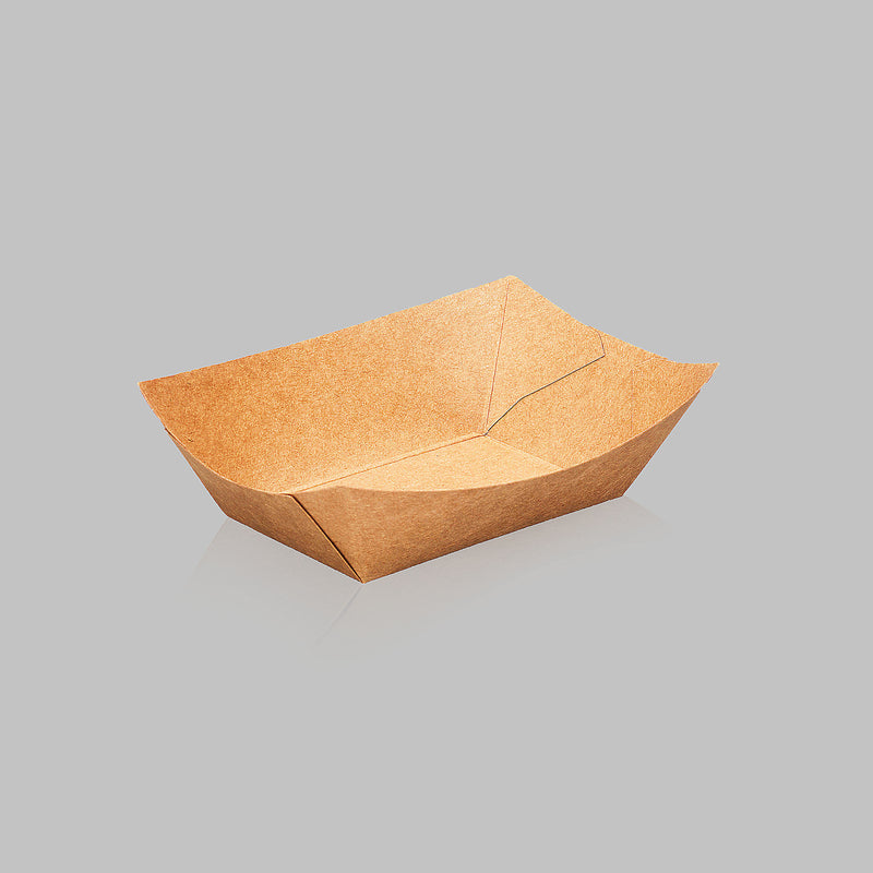 8 oz PE Coated Paper Food Tray (Kraft) - 1000/Case