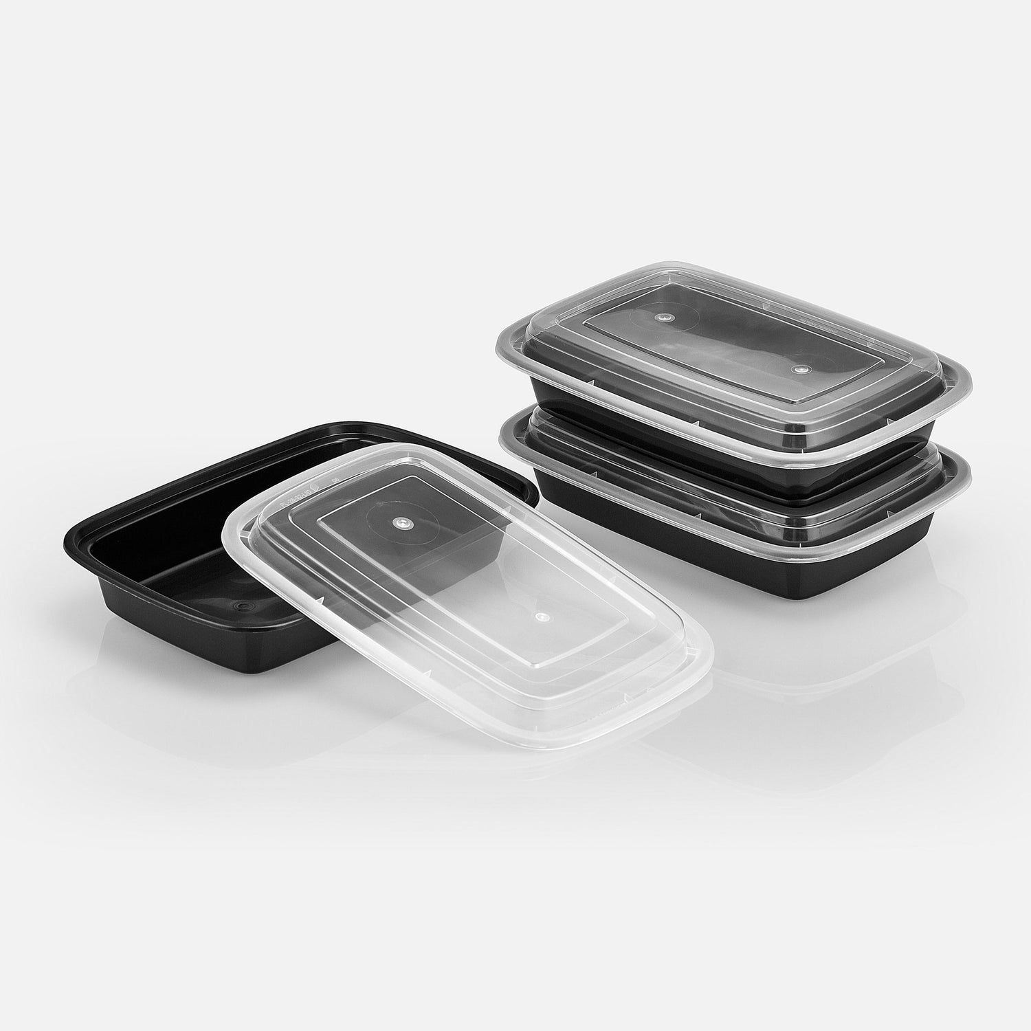 28 oz Value 8" x 6" Oblong Microwavable Combo (Black) - 150/Case - ReztaurantDirect 