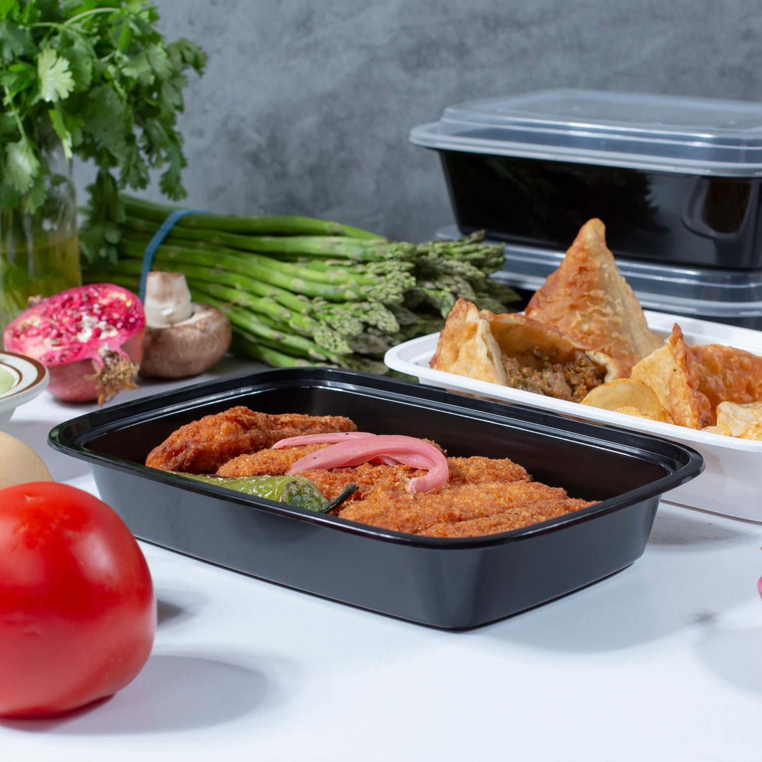 28 oz Value 8" x 6" Oblong Microwavable Combo (Black) - 150/Case - ReztaurantDirect 